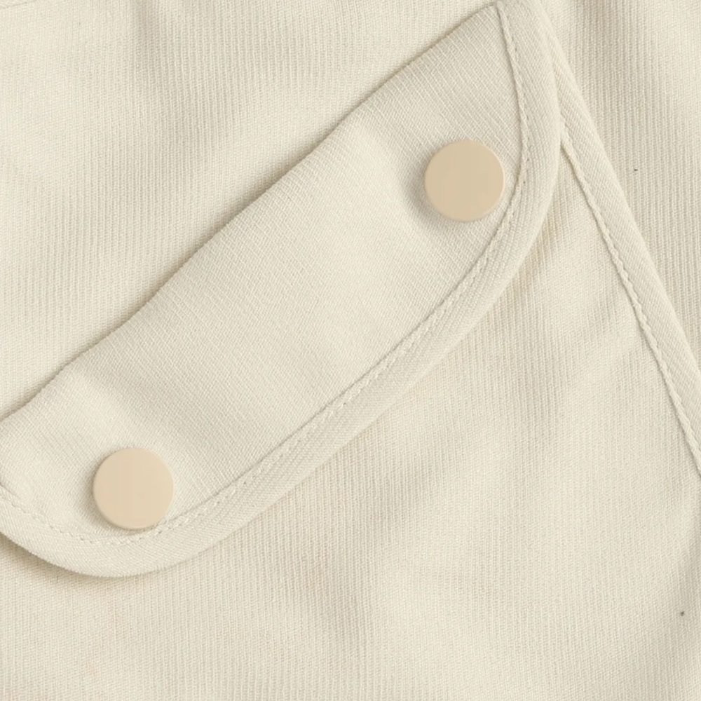 Solid mid waist button pocket shorts - Picture 6 of 6